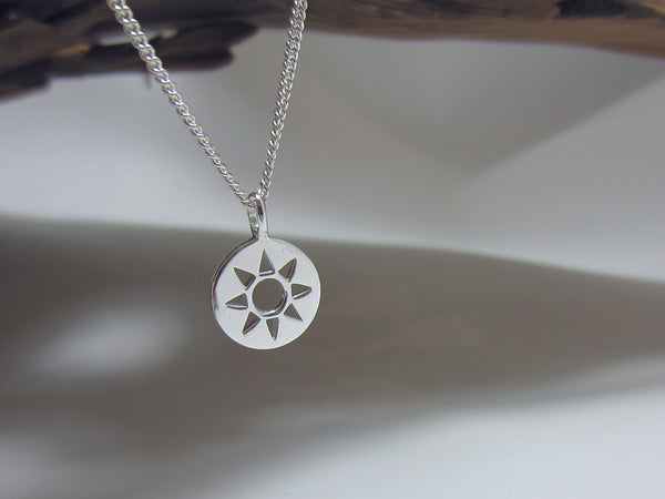 Sterling silver hot sale sun pendant