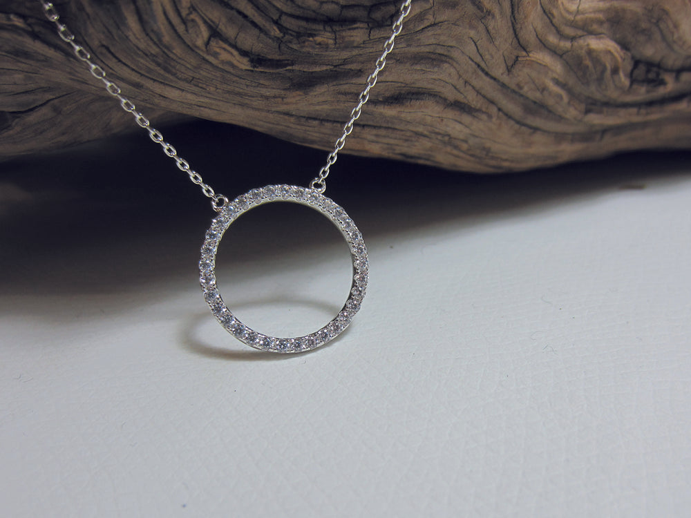 circle of life cubic zirconia necklace