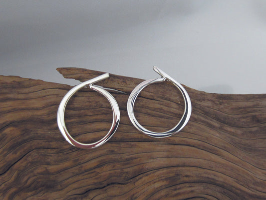 Really unusual large, sterling silver circle studs which measure 26mm across. 925 Silver, Canterbury