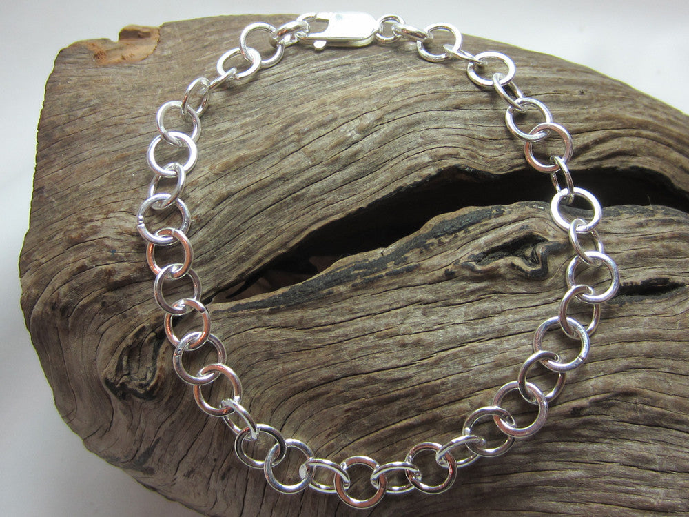 sterling silver circle link bracelet 925 canterbury