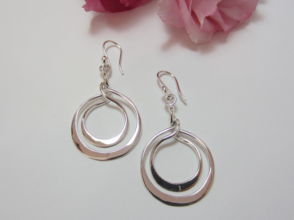 double loop drop earrings