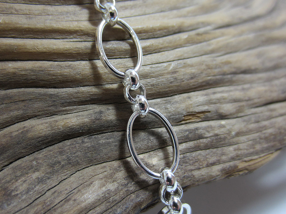 Classic sterling silver, oval link bracelet which is 20cm long. 925 Canterbury