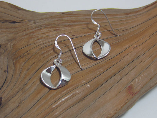 folded oval drop earrings