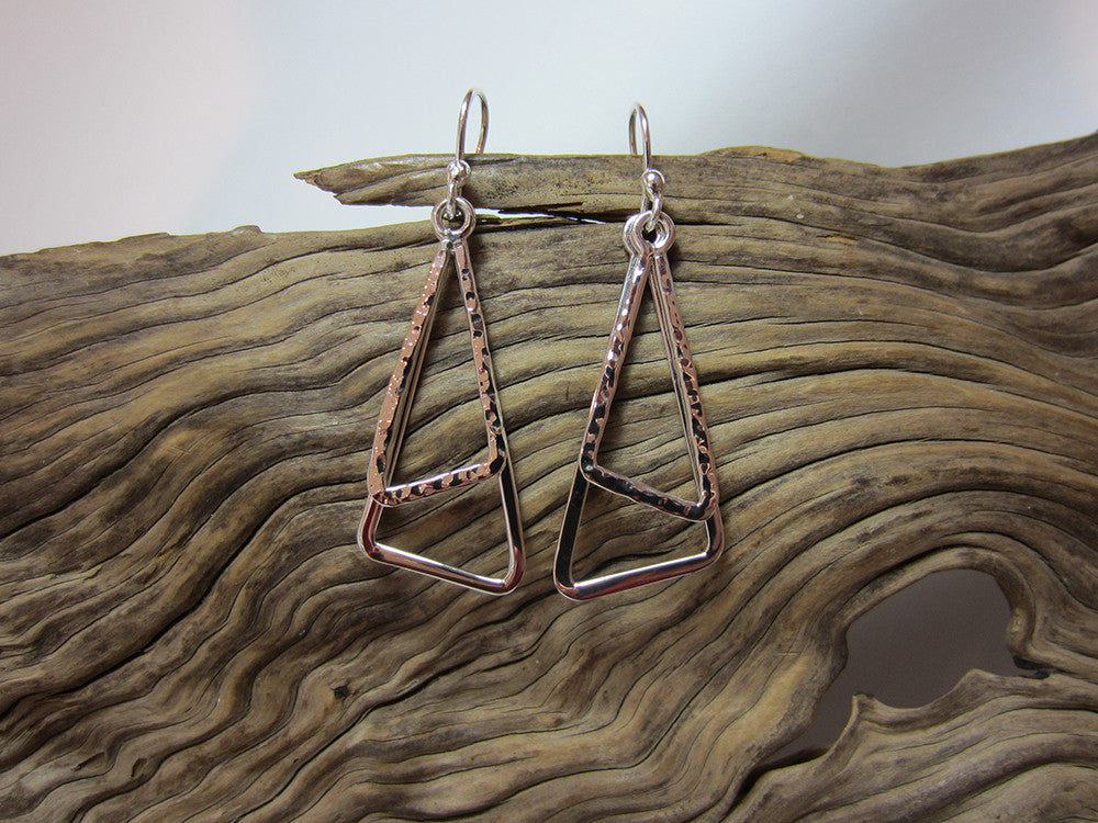 Sterling silver swinging triangle drop earrings 925 canterbury